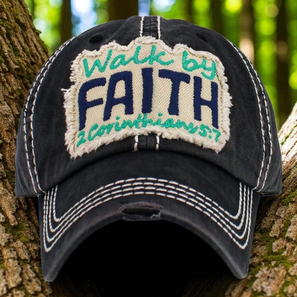 Walk By Faith Baseball Cap (Black)